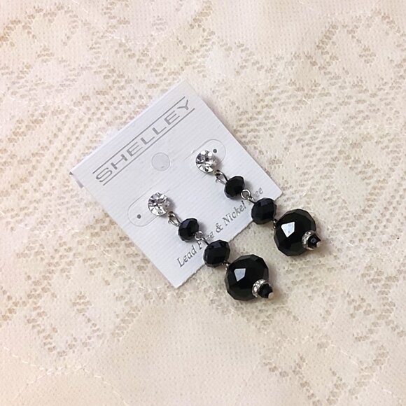 NEW Handcrafted Black Beads Drop Earrings Women Fashion Jewelry Gifts - Picture 3 of 4